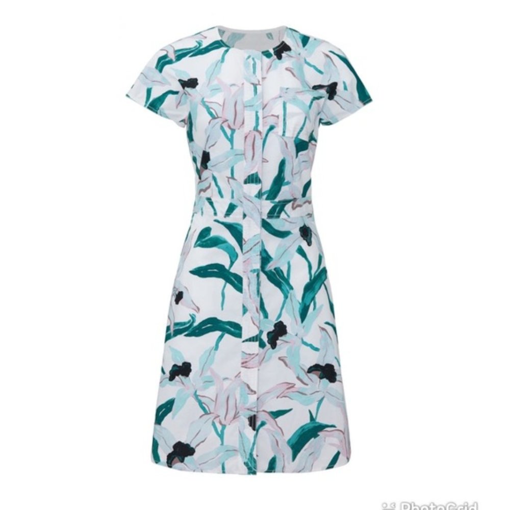 Tory Burch Printed Cotton Shirtdress Sz 10 NWT